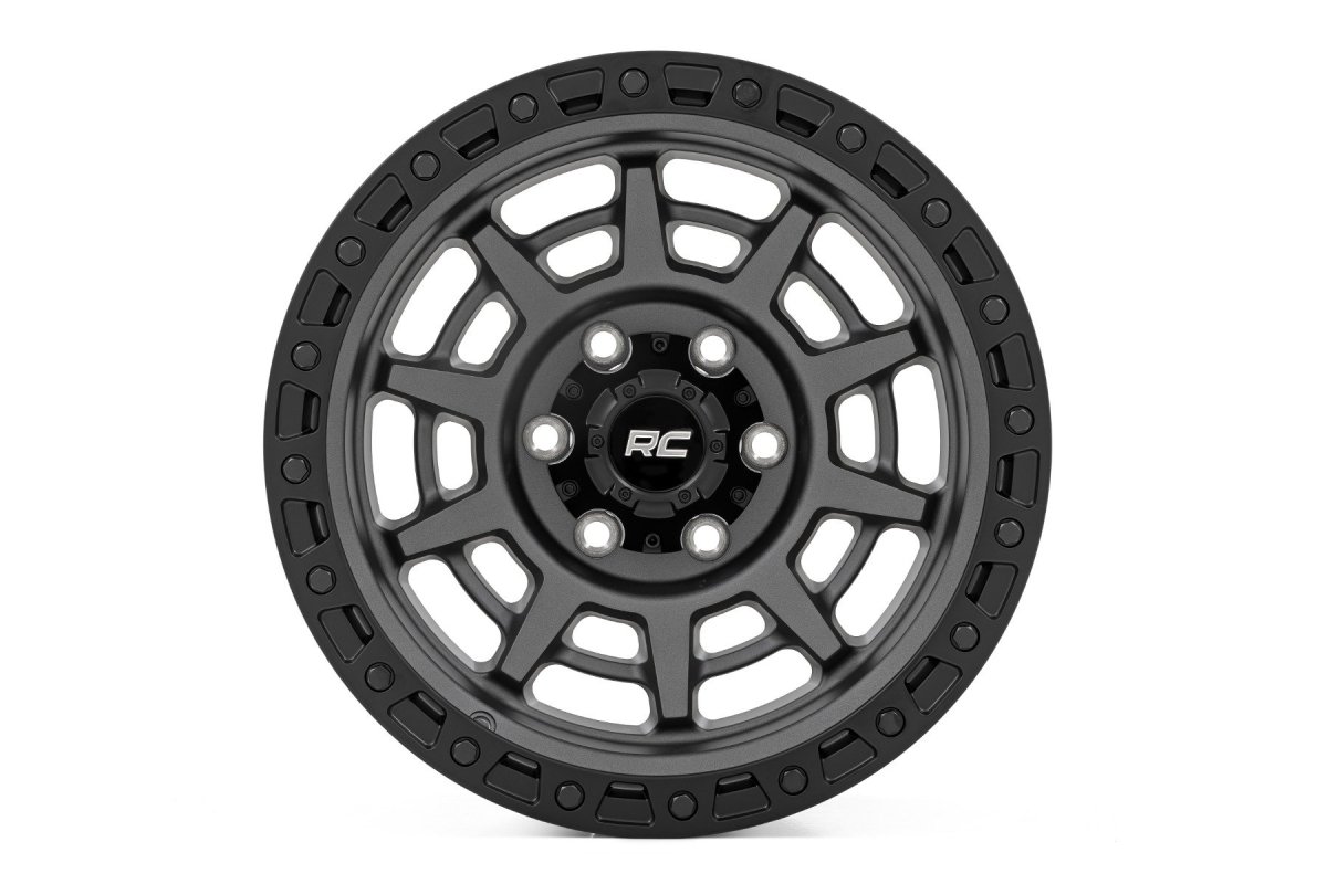 Ford F-150 Wheel - Rough Country - 85 Series, Simulated Beadlock - Gunmetal Gray/Black - '04-'23